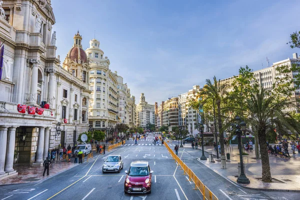 Vista panorámica de una de las calles más bonitas de Valencia — Foto de Stock