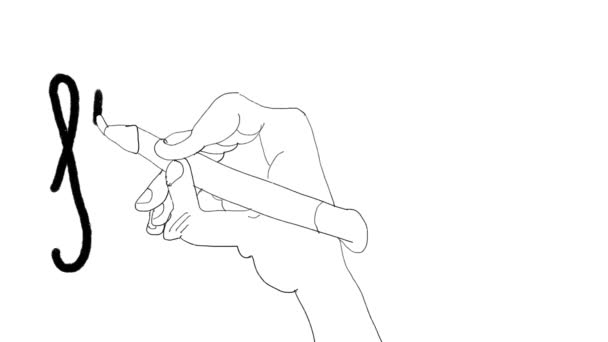 Knop Abonneren Gekleurde Hand Getekende Animatie — Stockvideo