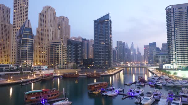 Dubai Emiratele Arab Unite Februarie 2019 Fotografiere Temporală Ambarcațiunilor Mișcare — Videoclip de stoc