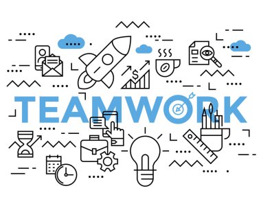 Takım çalışması, start up, iş vektör arka planı