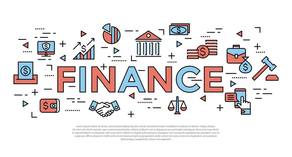 Accounting, banking finance flat line icons vector — Stock Vector