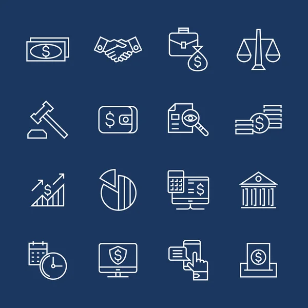 Accounting, banking finance flat line icons vector — Stock Vector