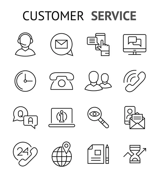 Customer service, call centre line flat art vector — Stock Vector