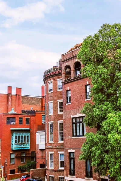 보스턴 시내에 있는 붉은 벽돌 건물 — 스톡 사진