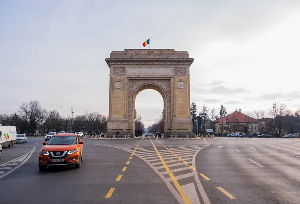 Bucharest Romania Enero 2020 Arco Triunfal — Foto de Stock