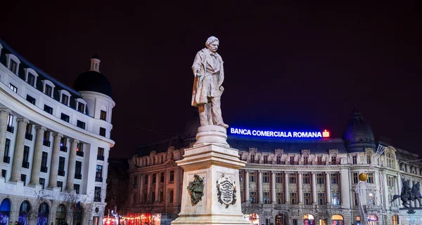 Bukaresz Rumunia Stycznia 2020 Marmurowy Posąg Ion Heliade Radulescu Zbudowany — Zdjęcie stockowe