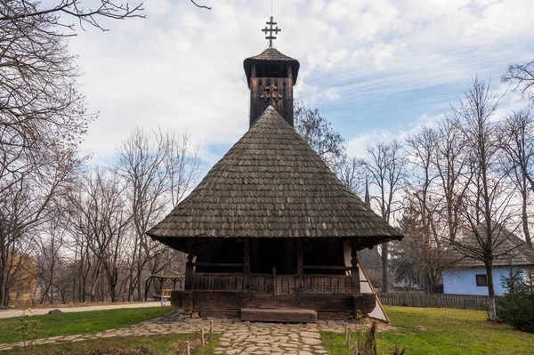 Bucharest Roumanie Janvier 2020 Eglise Rurale Bois Musée National Village — Photo