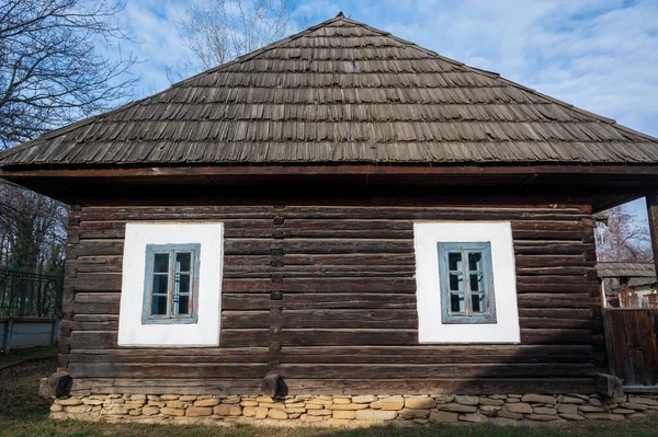 Bucharest Romania January 2020 Wooden Rural Houses National Museum Dimitrie — 스톡 사진