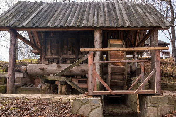 Bucharest Roemenië Januari 2020 Houten Watermolen Het Nationaal Museum Van — Stockfoto