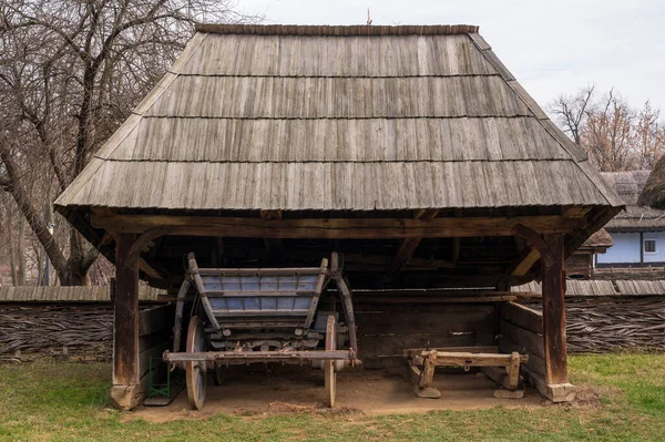 Bucharest Romania January 2020 Wood Carshes National Museum Dimitrie Gusti — 스톡 사진