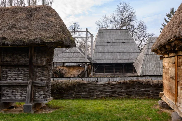 Bucharest Romania Enero 2020 Casas Rurales Madera Museo Nacional Dimitrie —  Fotos de Stock