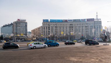 BUCHAREST, ROMANIA - 9 HAZİRAN, 2020 Zafer Meydanı