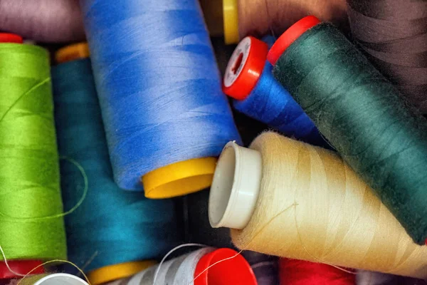 Montones Carretes Hilo Producción Textil —  Fotos de Stock