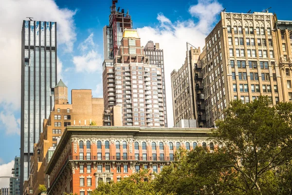 Edifícios Altos Modernos Nova York Eua Cores Vibrantes — Fotografia de Stock
