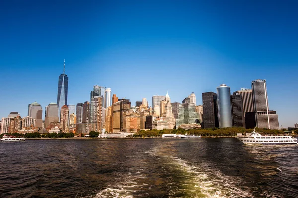 Nova Iorque Eua Setembro 2019 Vista Manhattan Partir Água Vários — Fotografia de Stock