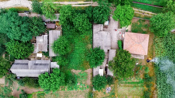 Vista Dos Casas Residenciales Múltiples Zonas Verdes Alrededor Vista Desde — Foto de Stock