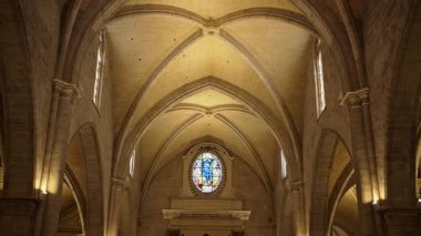 Valencia, Spain - May 28, 2025: View of the icons on the interior of the Valencia Cathedral