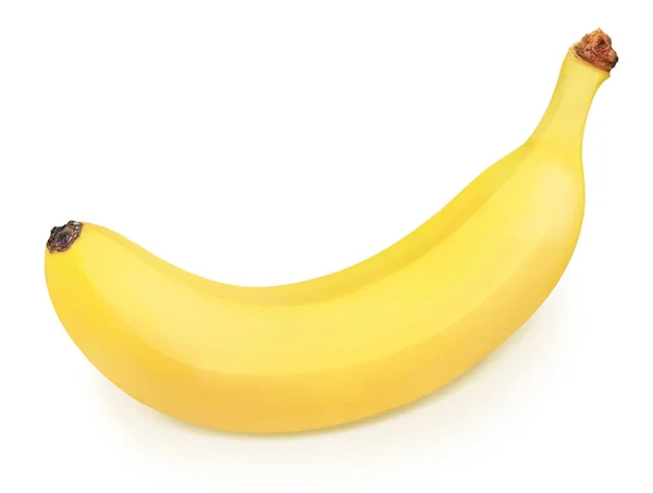 Érett Banán Elszigetelt Fehér Background — Stock Fotó