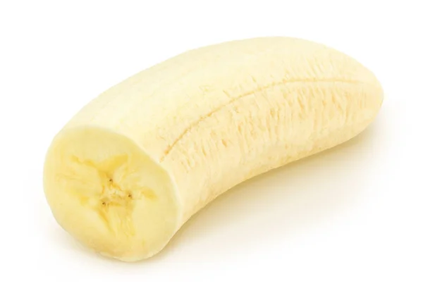 De helft van de banaan geïsoleerd op een witte. — Stockfoto