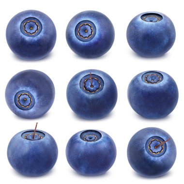 Bilberry kümesi beyaz izole.