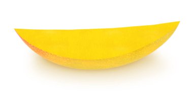 Beyaz bir izole sulu mango Dilim.