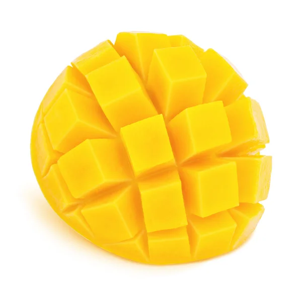 Gesneden mango geïsoleerd op een witte achtergrond. — Stockfoto