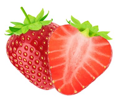 Taze çilek kompozisyon beyaz bir arka plan üzerinde izole.