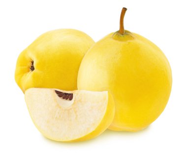 Beyaz arka planda izole edilmiş Apple-quinces ile kompozisyon.