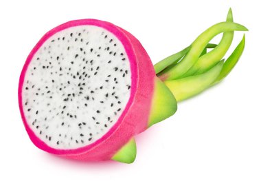 Beyaz arka planda izole edilmiş ejderha meyvesi.