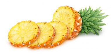 Beyaz bir arka plan üzerinde izole kesilerek ananas.