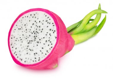 Beyaz arka planda izole edilmiş ejderha meyvesi.