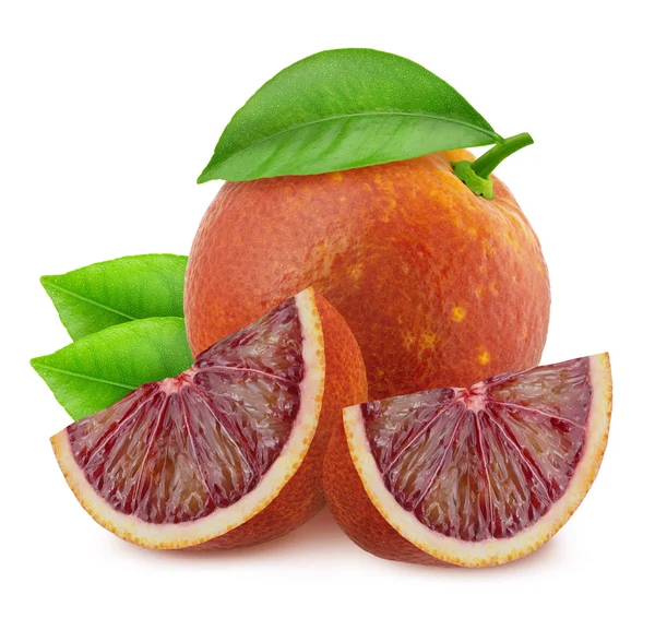 Komposisi dengan jeruk merah diisolasi pada latar belakang putih . — Stok Foto