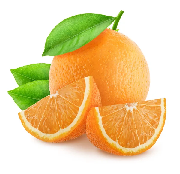 Compositie met sinaasappelen geïsoleerd op witte achtergrond. — Stockfoto