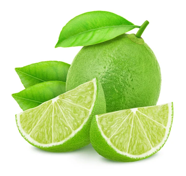 Composition with limes isolated on white background. — Stock Photo, Image