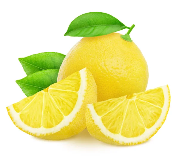 Samenstelling met citroenen geïsoleerd op witte achtergrond. — Stockfoto