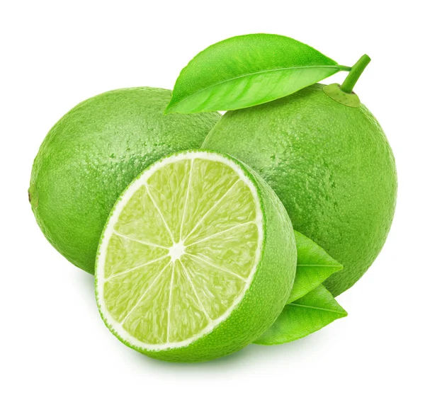 Composition with limes isolated on white background. — Stock Photo, Image
