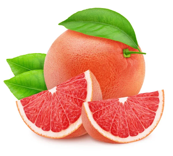 Композиція з червоними грейпфрутами ізольовані на білому тлі . — стокове фото