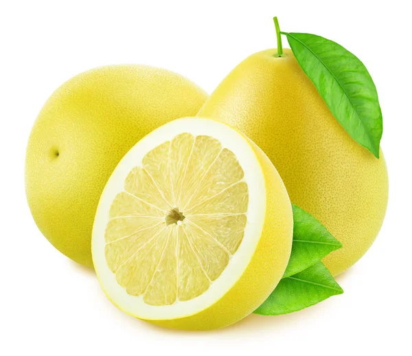 Composizione con pomelos isolato su fondo bianco . — Foto Stock