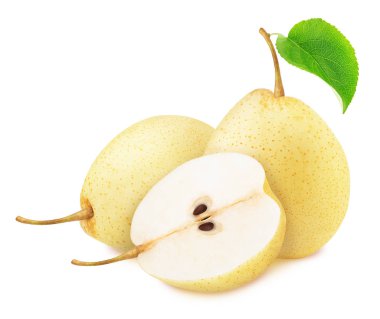 Beyaz Arka Plan üzerine Izole Çin Armut ile Kompozisyon