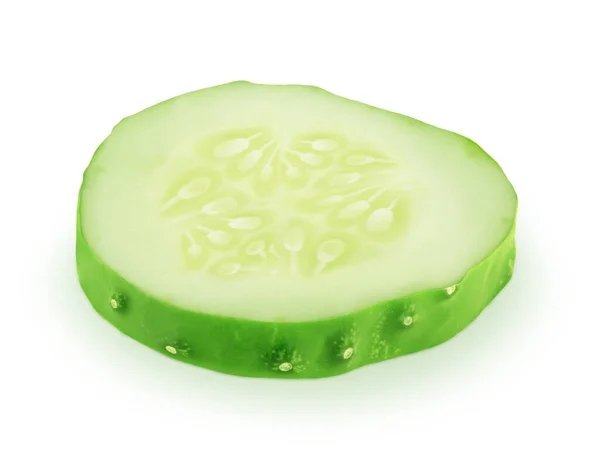 Rebanada de pepino verde aislado sobre un fondo blanco . —  Fotos de Stock