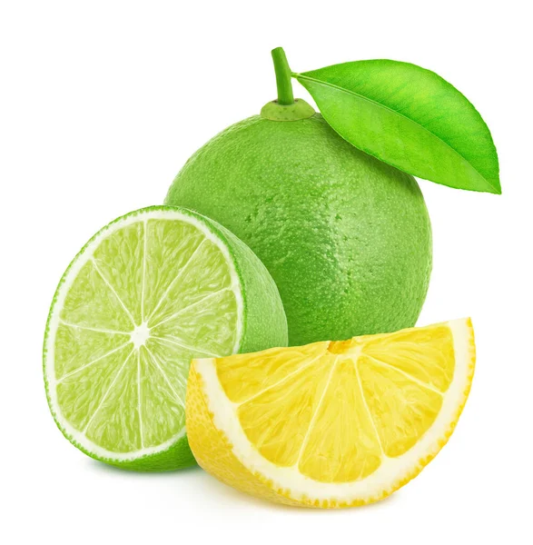 Different citrus fruits composition isolated on a white background. — Stock Photo, Image