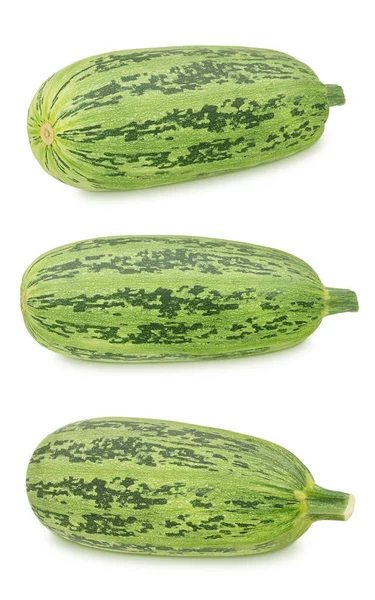 Set of fresh whole green vegetable marrow zucchini isolated on a white background. — Stock Photo, Image