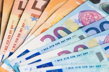 Euro para yakın çekim. Arka plan euro kambiyo.