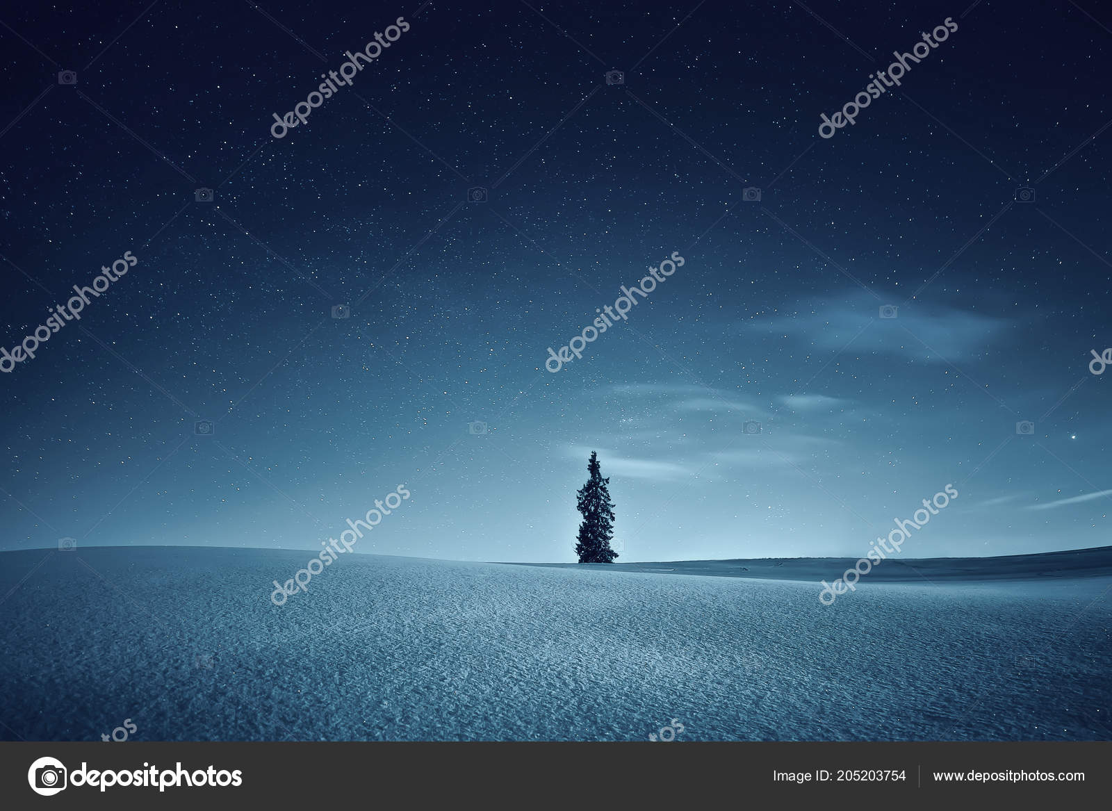 夜风景天空与星星在雪甸迷人的夜背景 图库照片 C Alex Ugalek