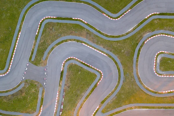 Track for auto racing top view. New karting track.