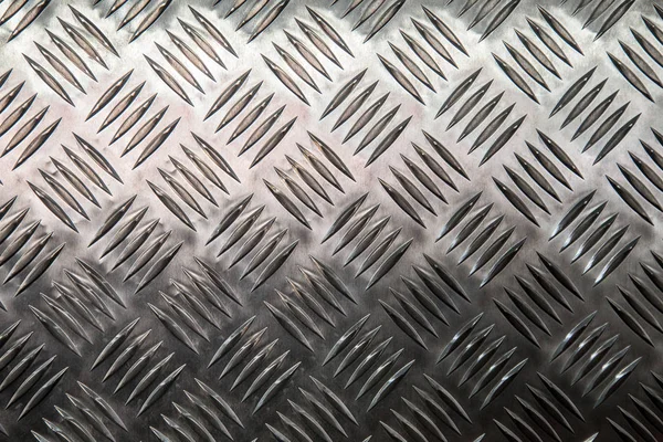 Non-slip industrial flooring. Steel grooved surface close up. Steel texture. Steel background.