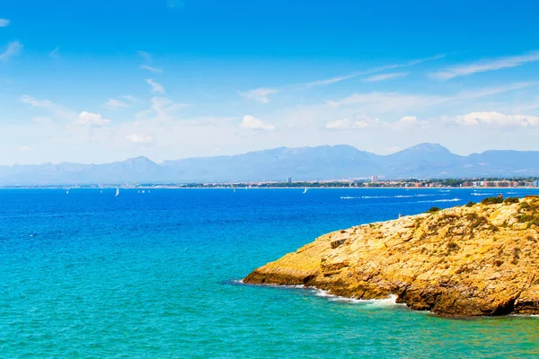 Slunečné Pobřeží Costa Brava Čisté Moře Čisté Modré Nebe Španělsko — Stock fotografie