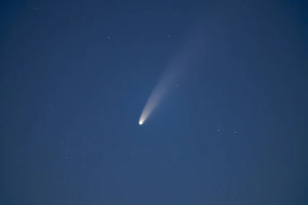Comet Neowise Natthimlen Närbild Astronomi Natthimmel Bakgrund — Stockfoto
