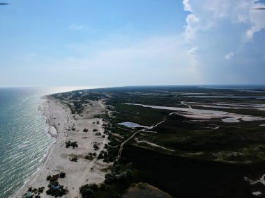 Dzharylgach Adası 'ndaki göller. Ukrayna
