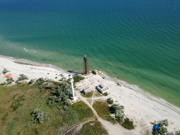 Lighthouses Dzharylgach Island Ukraine — Stock Photo, Image